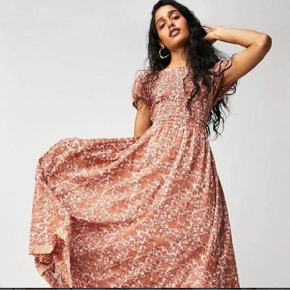 Free People Womens Tea Combo Ultraviolet Maxi Dress Size S - Picture 2 of 8